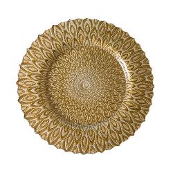 Peacock Pattern - Gold Charger Plate